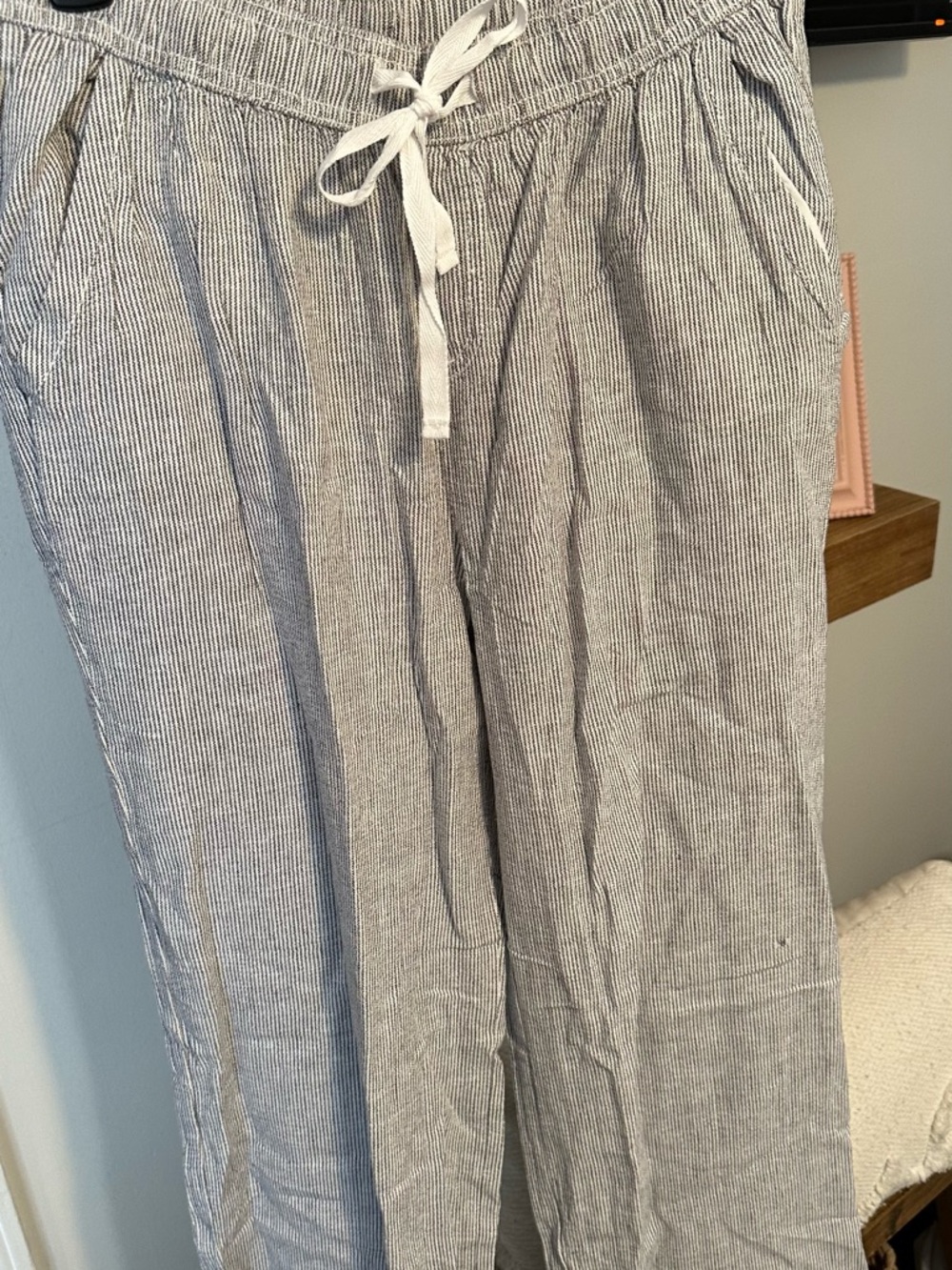 Briggs New York Gray Multi-Stripe Drawstring Lounge Pants